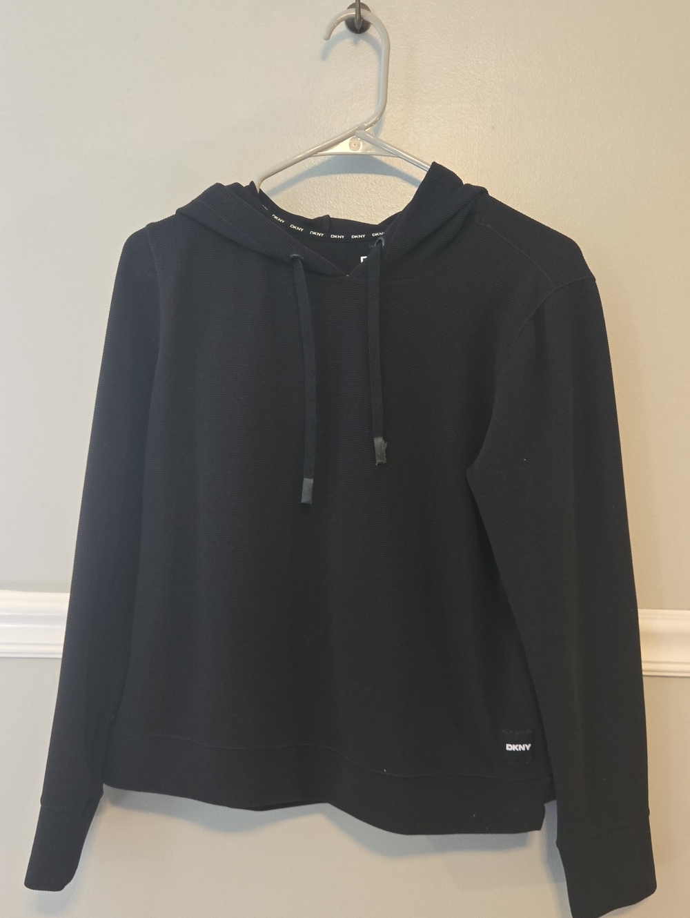 DKNY Black Women's Hooded Crew Sweatshirt